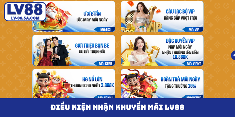 Điều kiện nhận khuyến mãi LV88