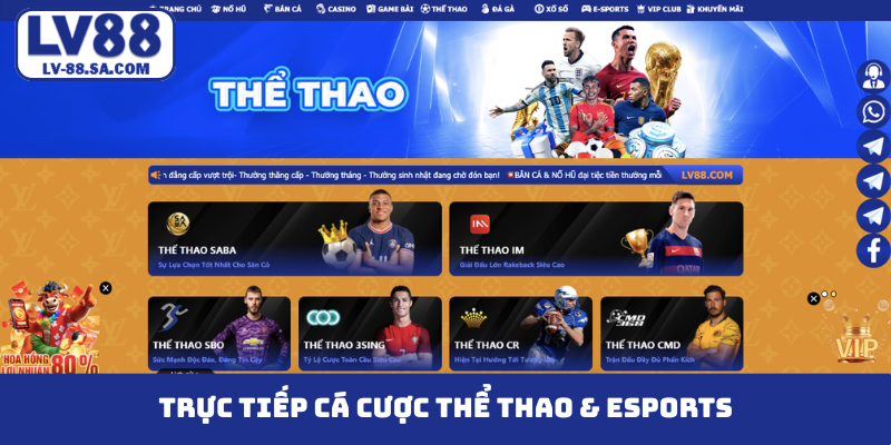 Trực tiếp cá cược thể thao & esports