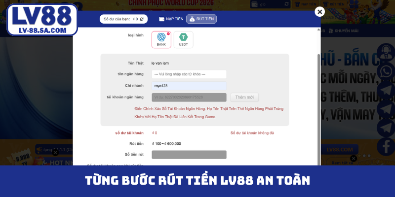 Từng bước rút tiền LV88 an toàn